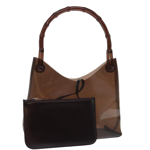 GUCCI Handbags - GUCCI Shoulder Bag Vinyl Brown Auth 74653